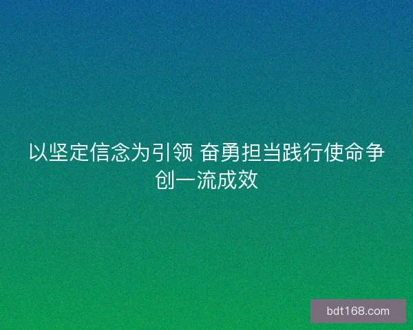 以坚定信念为引领 奋勇担当践行使命争创一流成效